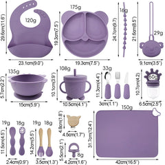 17-piece all in one silicone baby feeding set