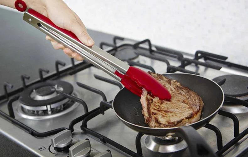 Silicone Kitchen Tongs Stainless Steel