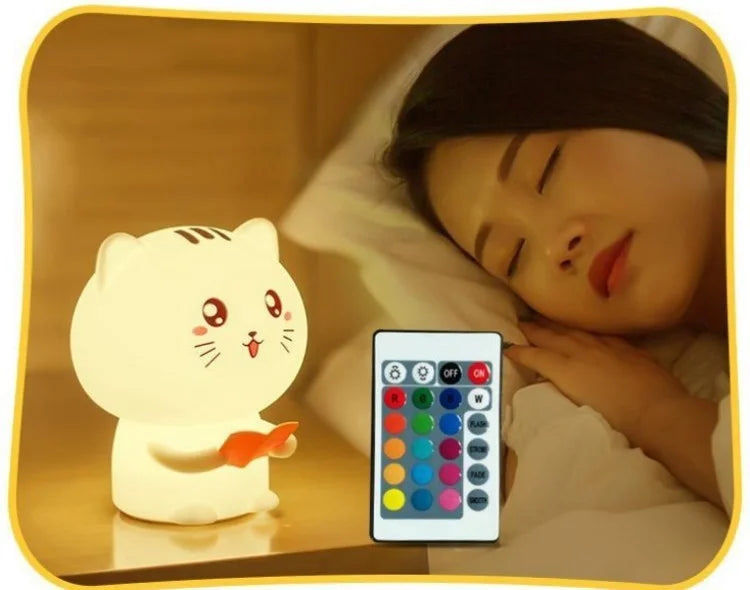 Cute Silicone Night Light with USB Charging Port