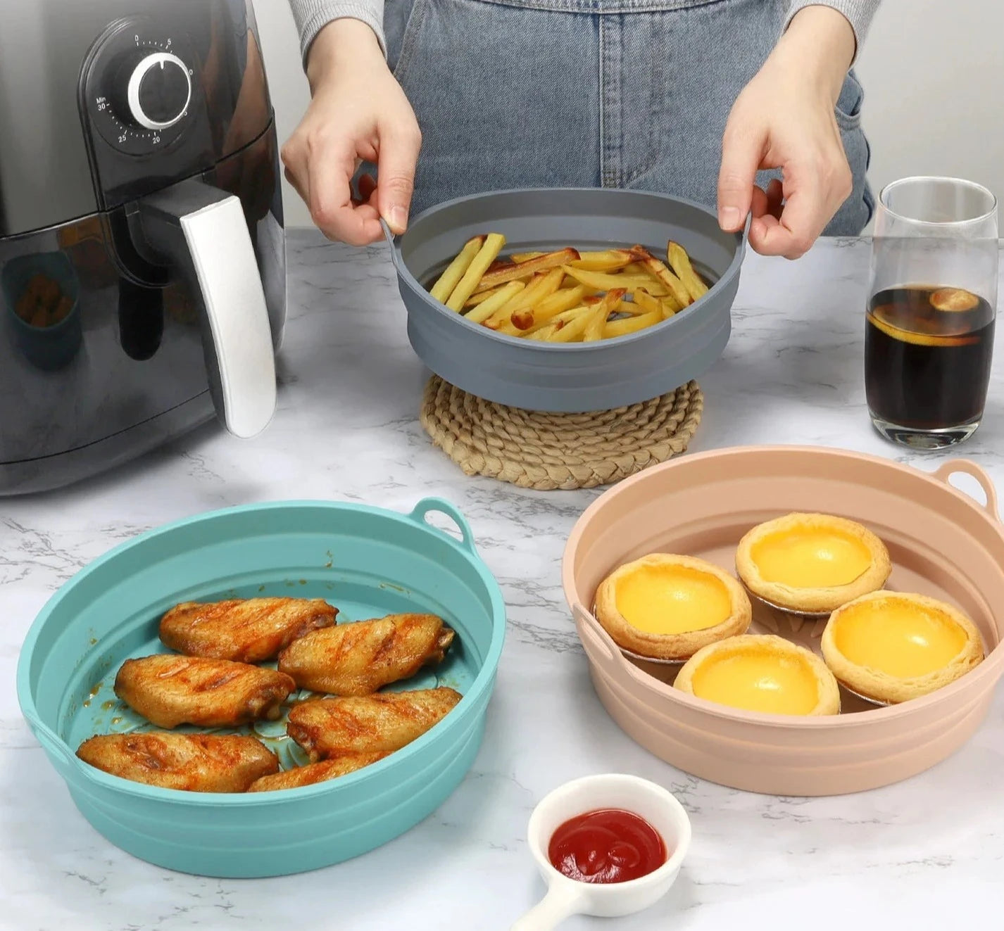 Reusable Silicone Air Fryer Liners