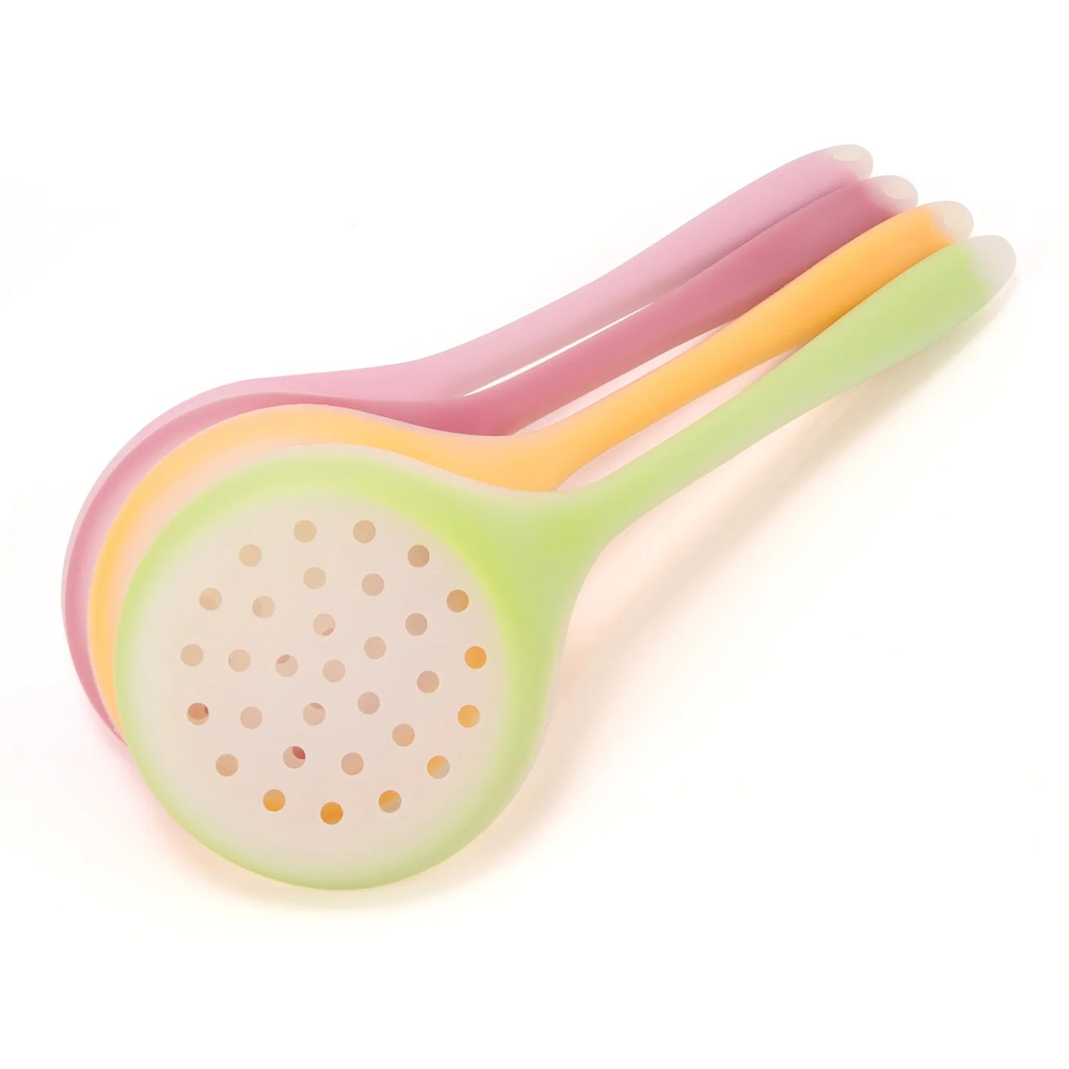 Green and Yellow Silicone Non-Stick Slotted Spoon