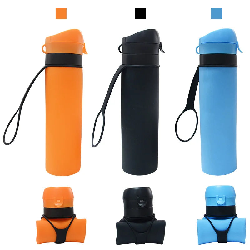 600ML Silicone Foldable Water Bottle