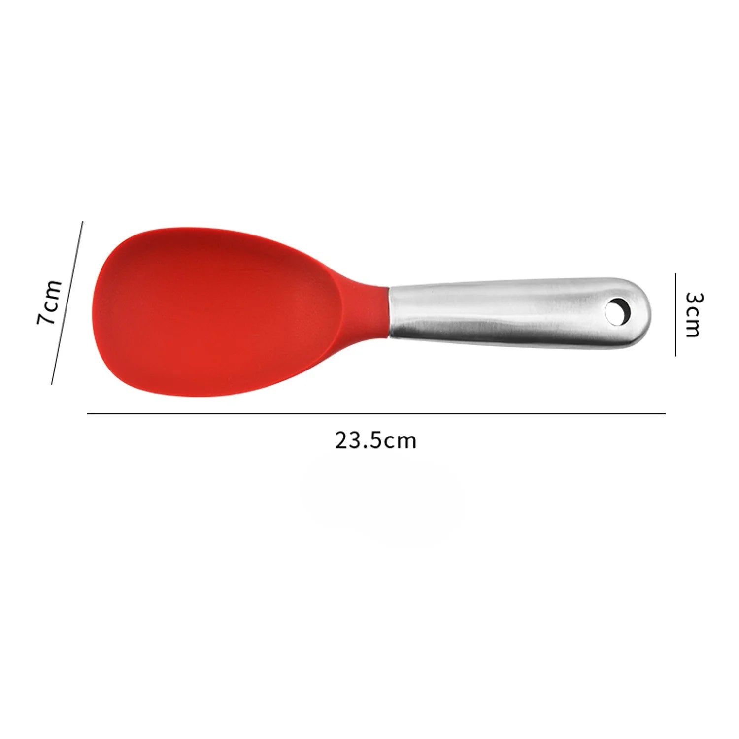 Red set 2x Silicon Rice Serving Spoon Stainless Steel