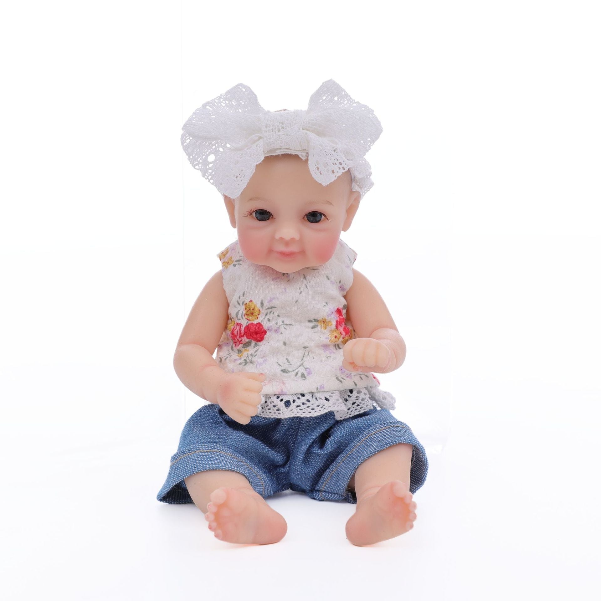White + Blue Isla | Silicone Baby Doll