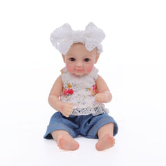 White + Blue Isla | Silicone Baby Doll