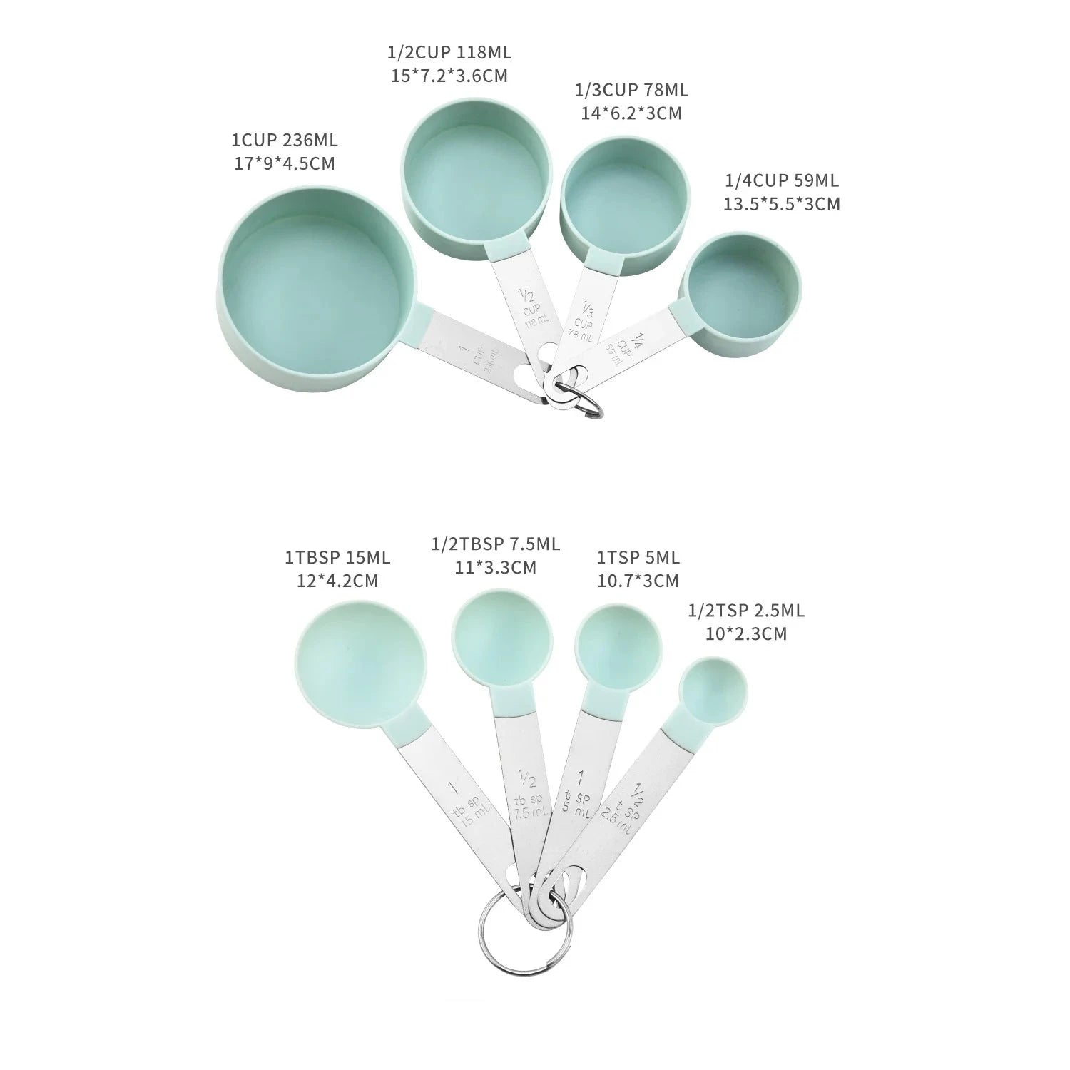 8-piece Silicone Measuring Spoon Set