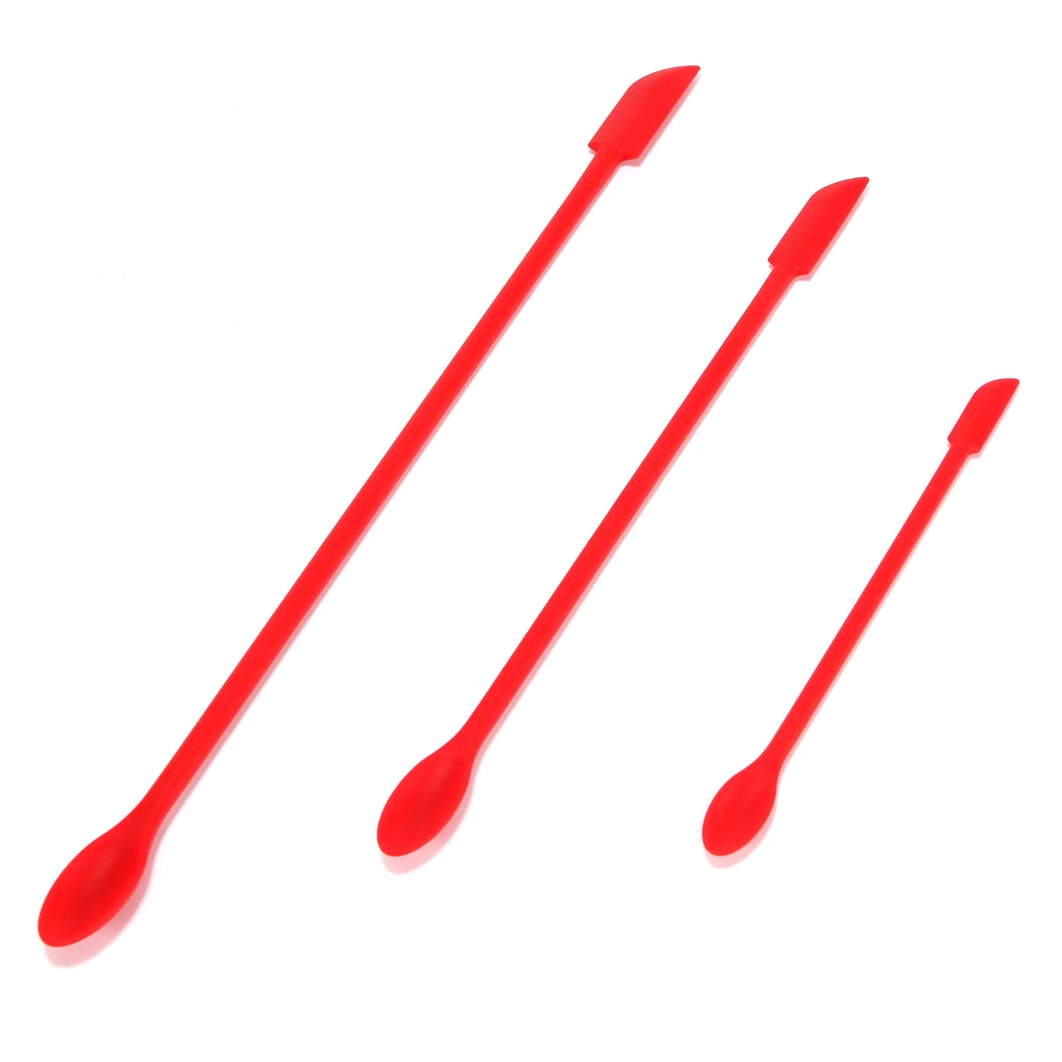 Red 3x Silicone Scraper Jar Spatula