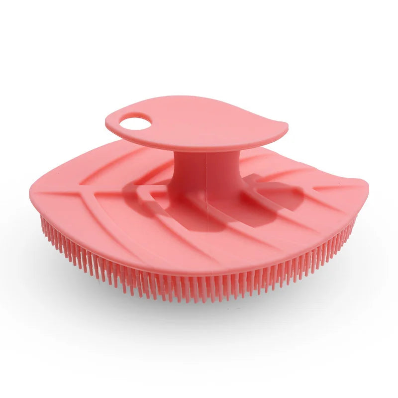 Pink Soft Silicone Body Scrubber Shower Brush