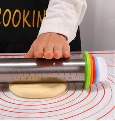 Rolling Pin with Silicone Thickness Rings