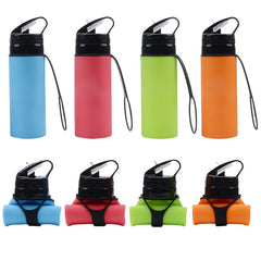 450 ml Silicone Folding Water Bottle with Straw