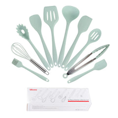 Light Green 10Pcs Silicone Cooking Utensils Set