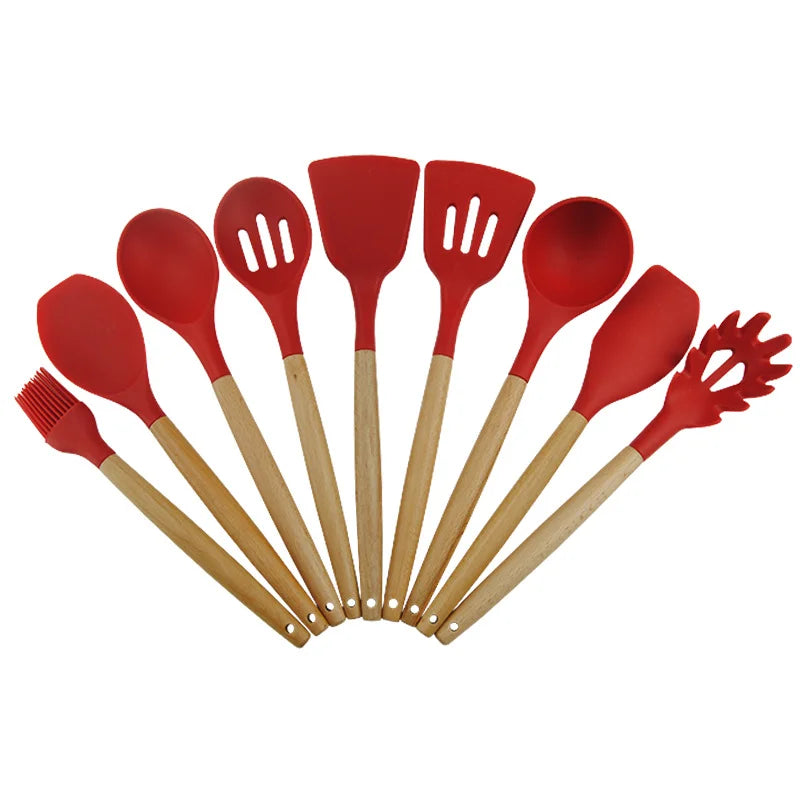 11-piece Silicone Kitchen Cooking Utensils Set