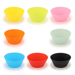 Set of 8 Silicone Cup Cake Molds