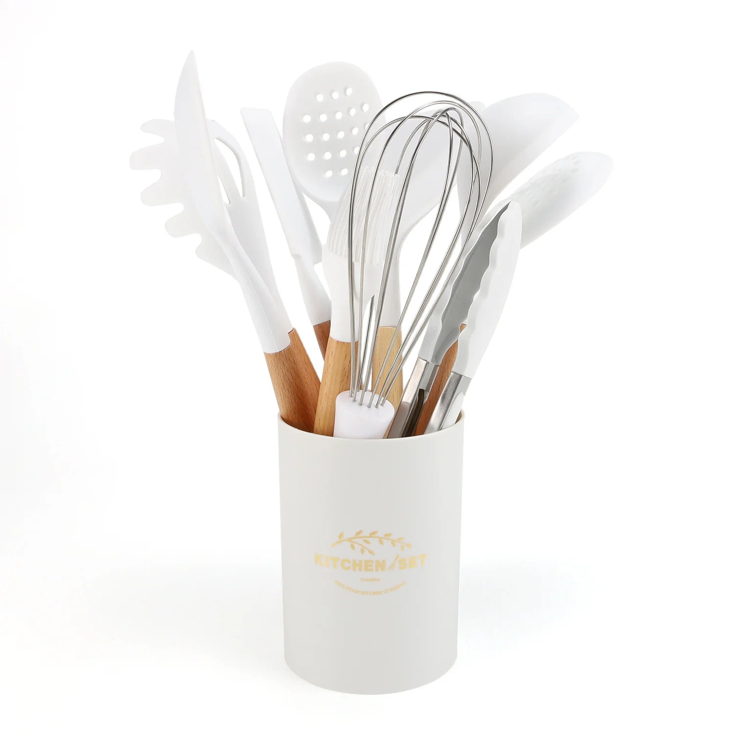 White Non-Stick Silicone Cooking Utensil Set