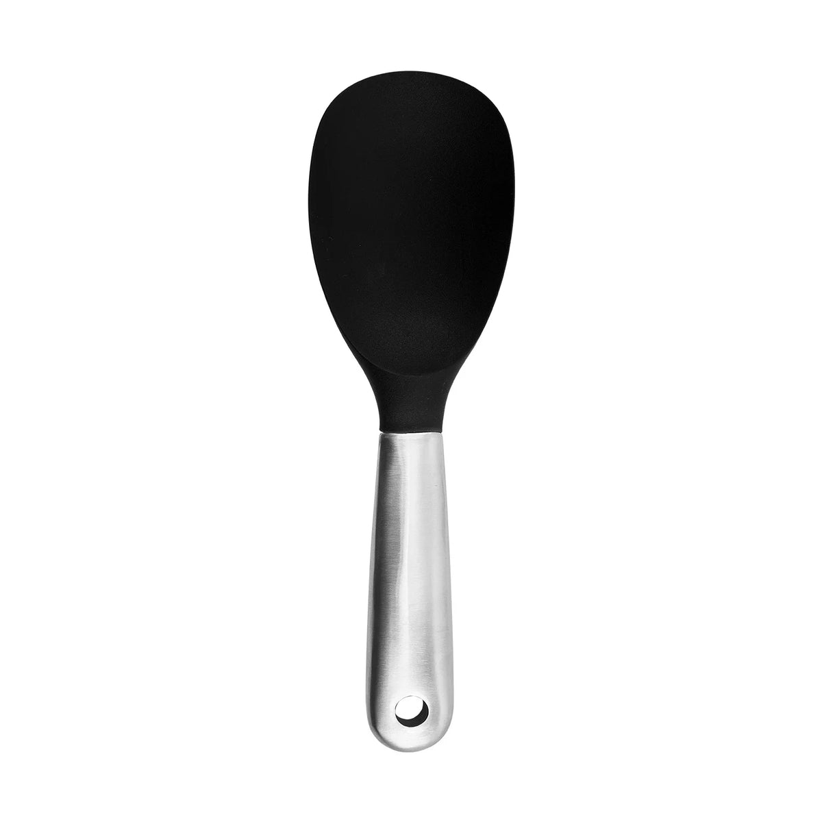 Black set 2x Silicon Rice Serving Spoon Stainless Steel