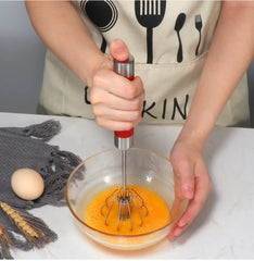 Semi-automatic rotating egg beater