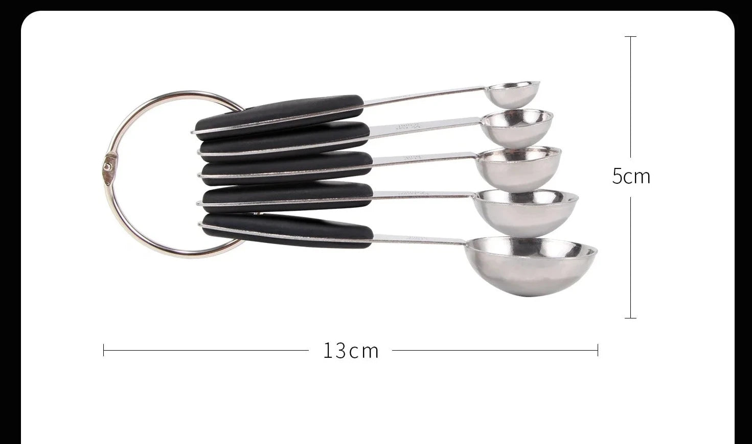 10 pieces Stainless steel and silicone measuring spoon set