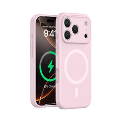 Light pink Magnetic Liquid Silicone Case for iPhone 17 Series