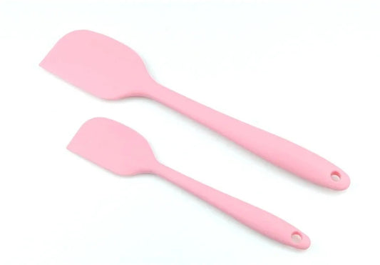 Pink 2 Pcs Non-Stick Silicone Spatula