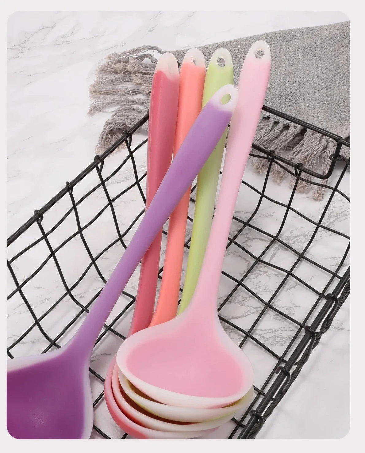 Semi-transparent Silicone Soup Spoon Set