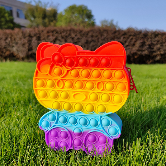 Rainbow Kitty Cat Shaped Silicone Colorful Bag