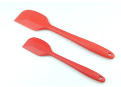 Red 2 Pcs Non-Stick Silicone Spatula