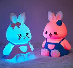 Twin Bunny Silicone Night Light for Kids