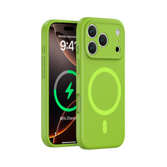 Green Magnetic Liquid Silicone Case for iPhone 17 Series