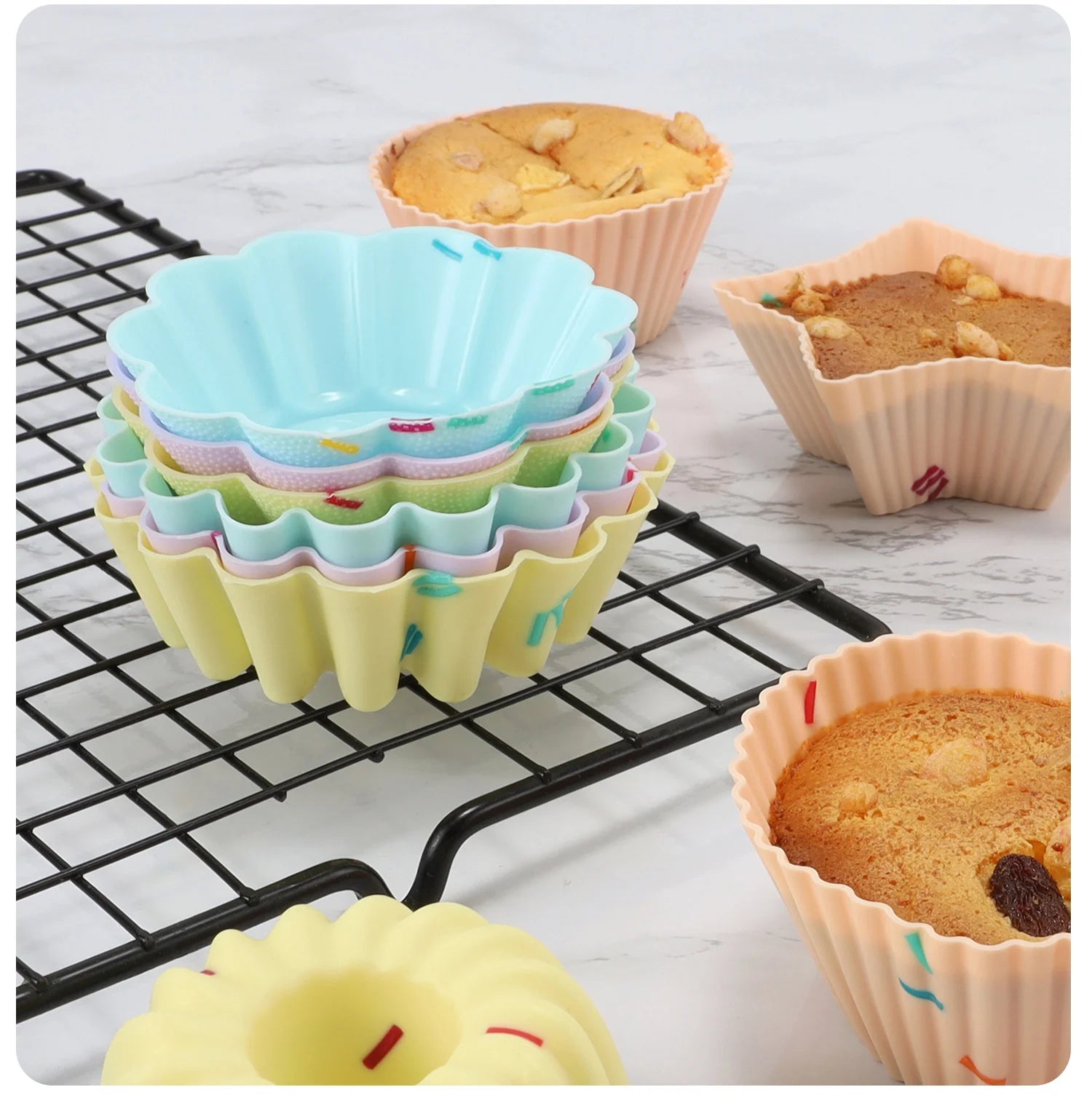 5pc Silicone Cupcake Muffin Cake Baking Cups