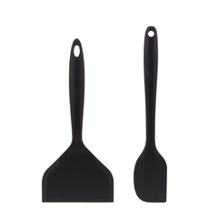 Black 2-piece Silicone Spatula Set