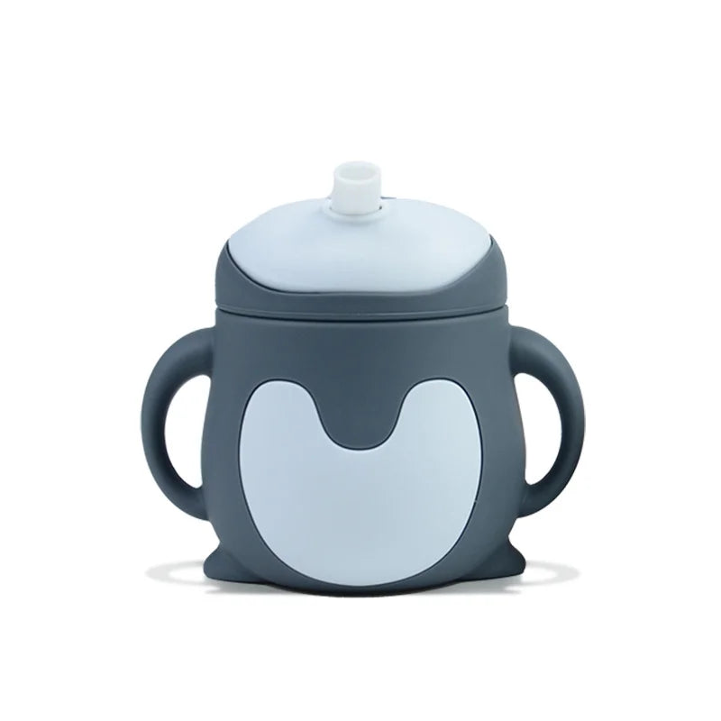 Grey Cartoon Shaped Silicone Baby Feeding Cups