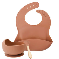 Rust 3-Piece Baby Feeding Set