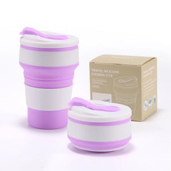 Purple Silicone Collapsible / Foldable Coffee Cups