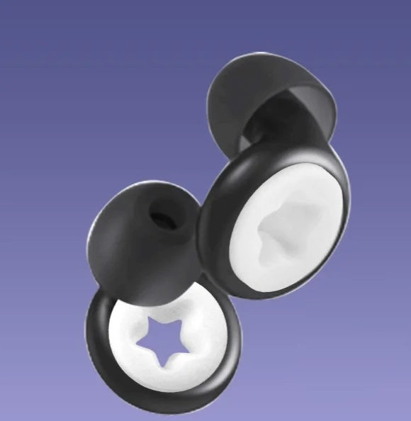 Black Five Star Design Silicone Earplugs