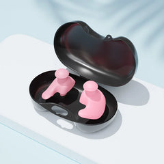 Without nose clip Black Pink Silicone Ear Plugs And Nose Clip Set