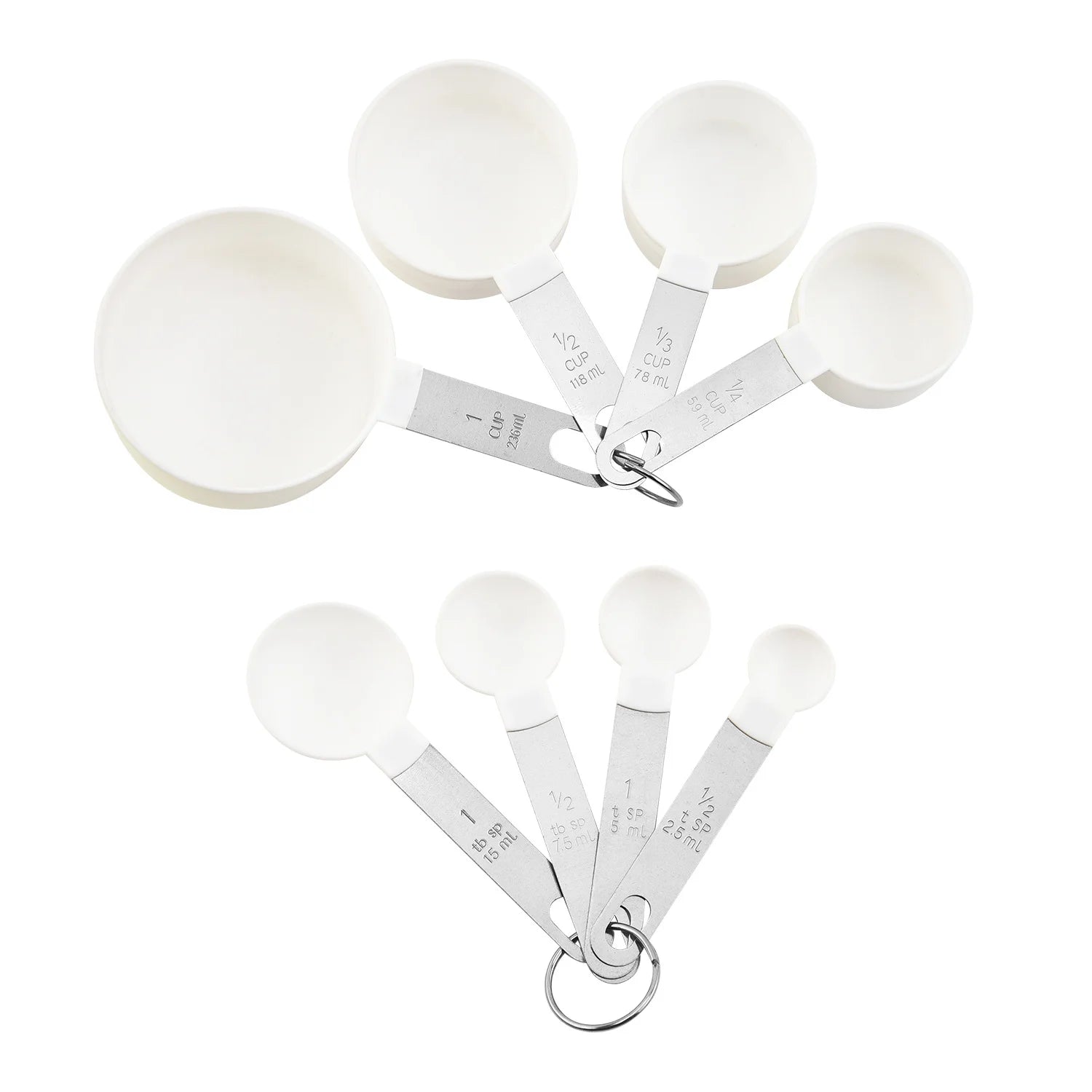 White 8-piece Silicone Measuring Spoon Set