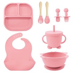 8-piece Bear Silicone Baby Utensils | Feeding Set