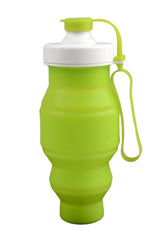 Green 500ml Silicone Foldable Water Bottle for Sports