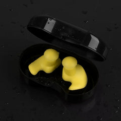 Without nose clip Black Yellow Silicone Ear Plugs And Nose Clip Set