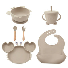 8-piece Crab Silicone Baby Utensils | Feeding Set