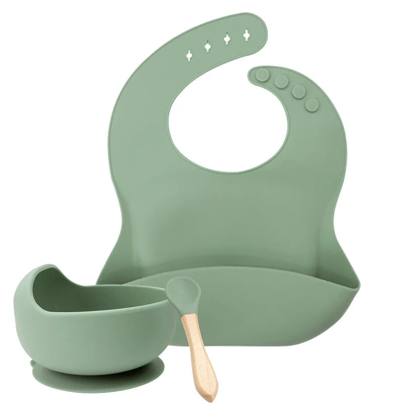 Green 3-Piece Baby Feeding Set