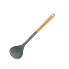 gray Silicone Cooking Utensils Set wit Wooden Handle