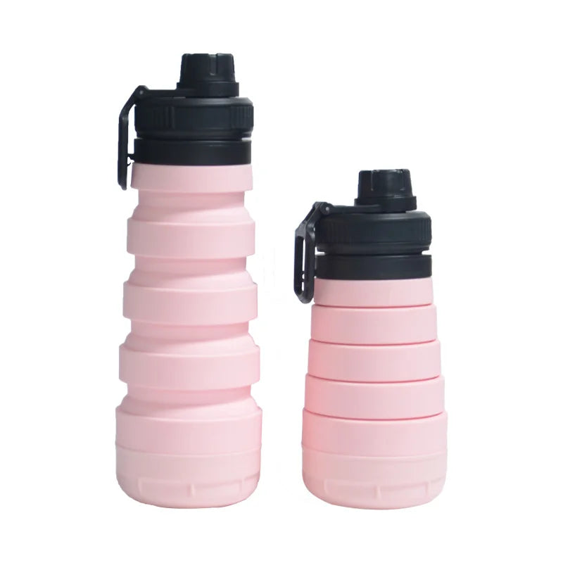 Pink Food-grade Silicone Water Bottle