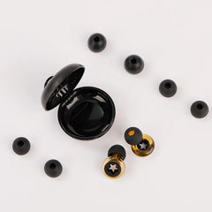 shiny Yellow Black 1 Pair Silicone Earplugs with Multiple Earcups