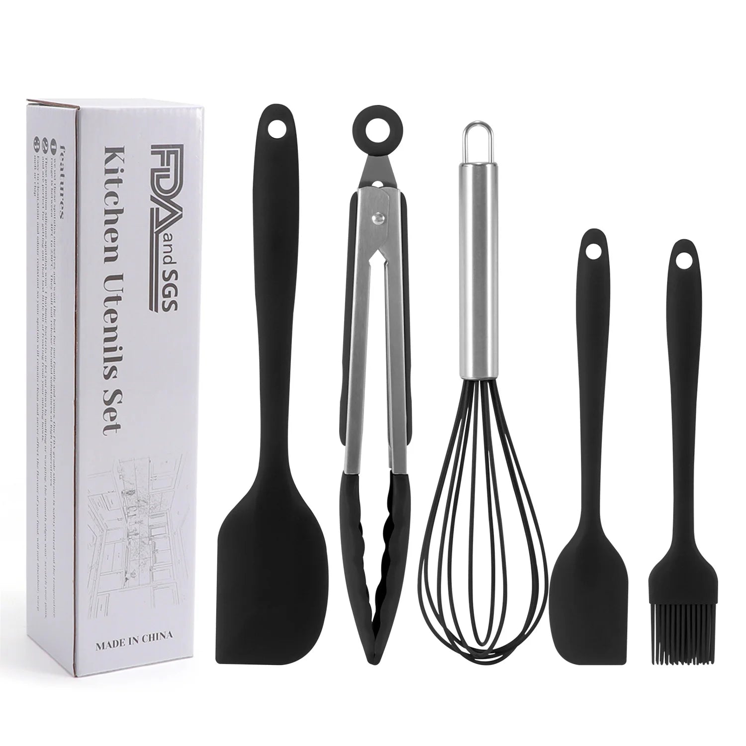 5-Piece Silicone Kitchen Utensil Set