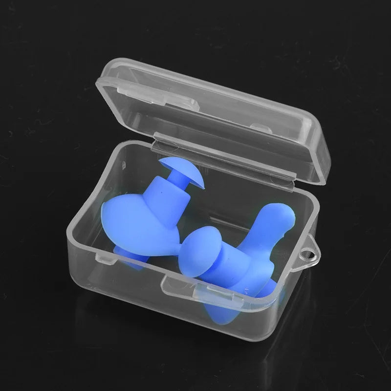 Blue Waterproof Silicone Ear Plugs