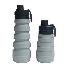 Grey Food-grade Silicone Water Bottle