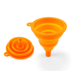 Orange and green Silicone Collapsible Kitchen Funnel