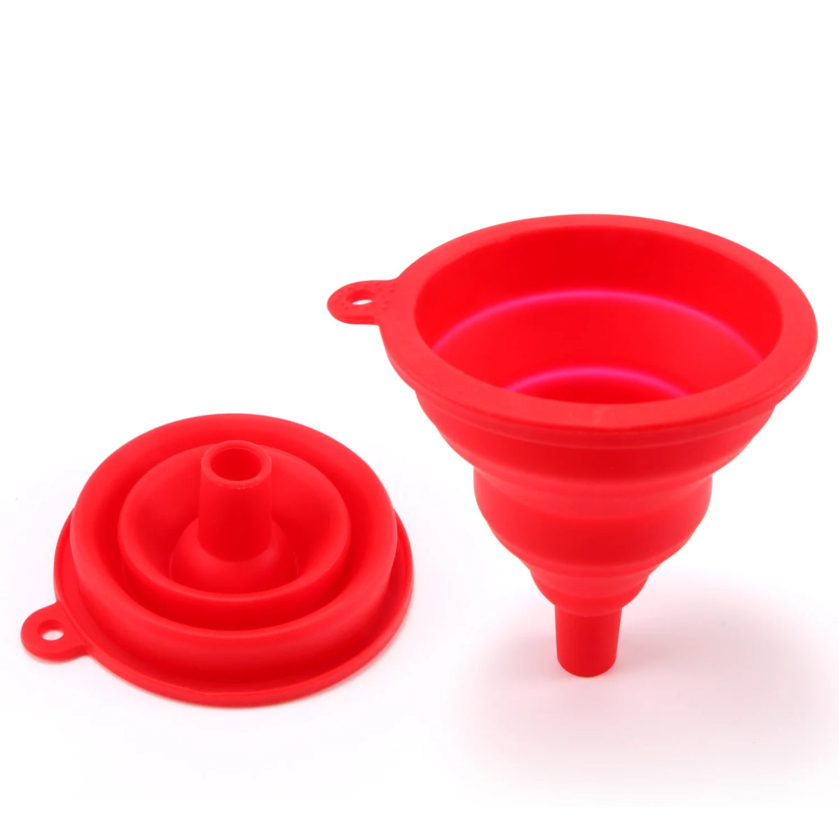 Red and blue Silicone Collapsible Kitchen Funnel