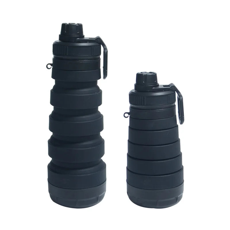 Black Food-grade Silicone Water Bottle